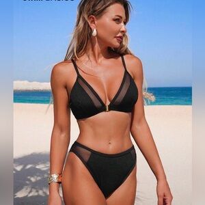 Black Mesh Bikini Set
